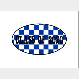 Class of 2020 UK Blue Checker Checker Pattern Posters and Art